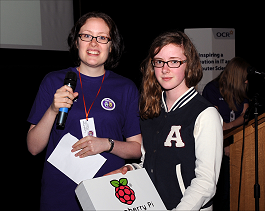 Girl receiving Raspberry Pi